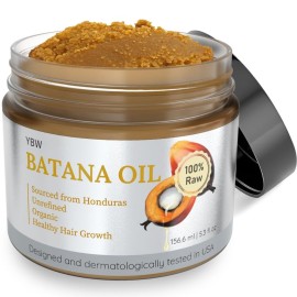 YBW Batana Oil for Hair Growth 2-Pack Dr. Sebi Organic, Natural, Pure and 100% Raw Batana Oil Paste from Honduras, Enhances Hair Thickness, Prevents Loss for Men and Women