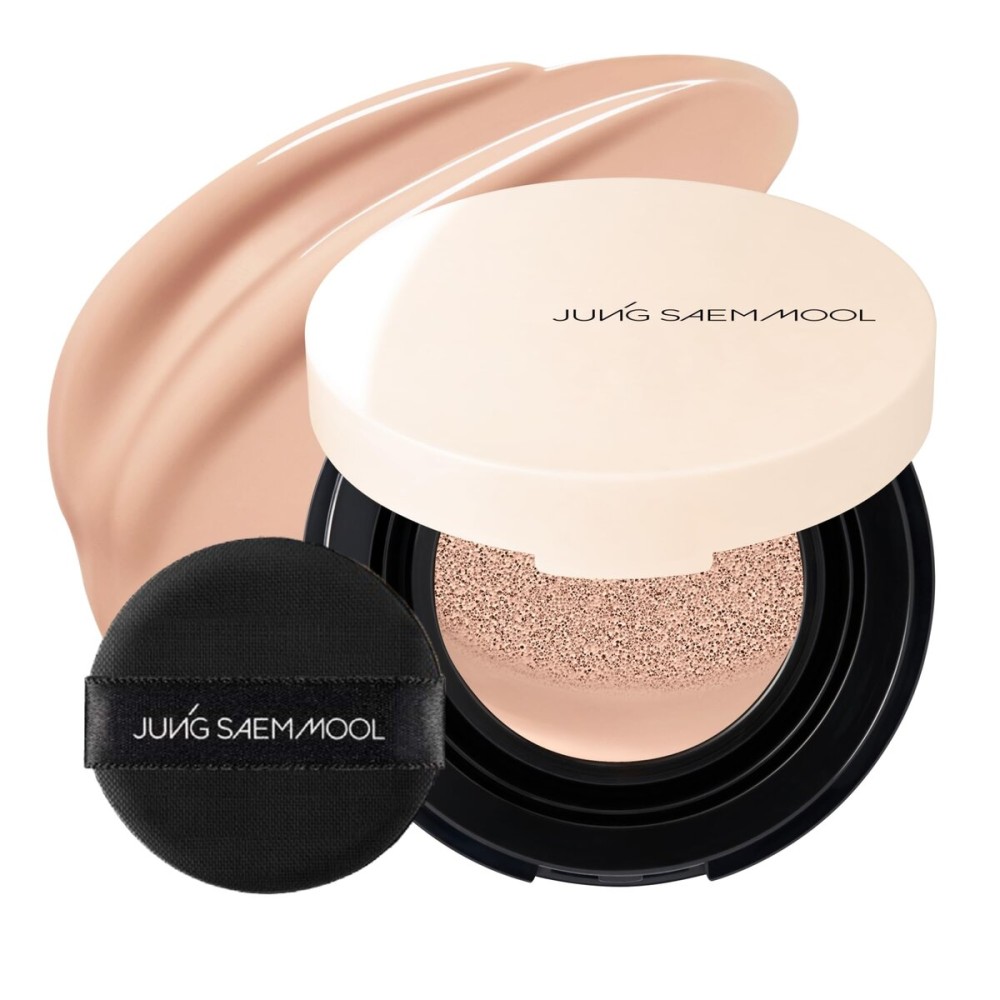 JUNG SAEM MOOL [ Mini ] Essential Skin Nuder Cushion Mini 22C Petal Light 0.17 Fl Oz, Natural Radiant Finish Cushion Foundation with Buildable Coverage, Lightweight Texture, Korean Foundation Makeup