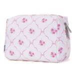 Narwey Makeup Bag Travel Cosmetic Bag Organizer Toiletry Bag Make Up Bags with Compartments for Women Girls (Bowknot and Flower)