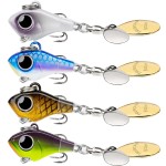 TRUSCEND Wide Search Cover Vibe Tail Spinner, Easy Catch Fishing Lures with Vibrating, Swimming, Jigging Action, BKK Super Slide Sharp Hook, Accurate Long Cast Fishing Spinner for Bass, Trout 1/6oz
