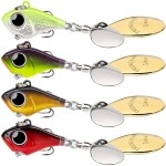 TRUSCEND Wide Search Cover Vibe Tail Spinner, Easy Catch Fishing Lures with Vibrating, Swimming, Jigging Action, BKK Super Slide Sharp Hook, Accurate Long Cast Fishing Spinner for Bass, Trout 3/4oz