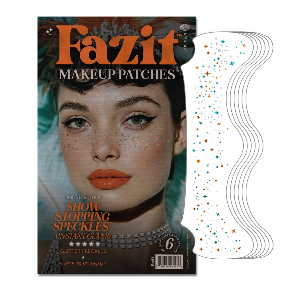 Fazit Makeup Patches - Show Stopping Speckles - Glow Up Make-Up Patches - Cute Glitter Makeup Accessories For Women - Cosmetic Glitter For Face