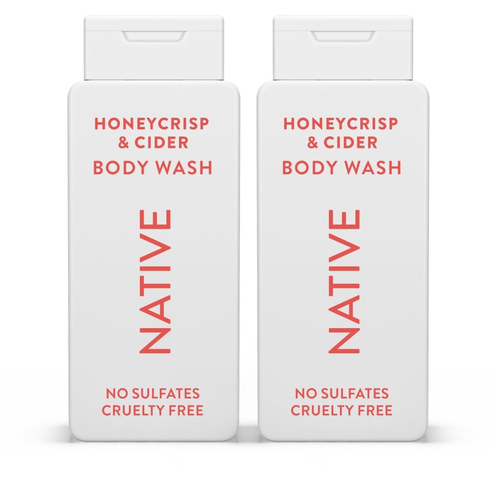 Native Body Wash with Naturally Derived Ingredients - Honey Crisp & Cider - For Women & Men, Sulfate, Paraben, & Dye Free Leaving Skin Soft and Hydrating | Fall Seasonal Scent Bundle, 18 oz - 2 Pk