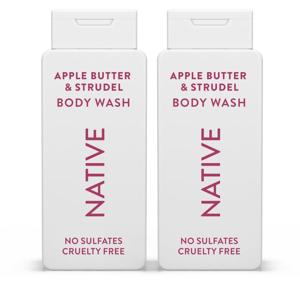 Native Body Wash with Naturally Derived Ingredients - Apple Butter and Strudel - For Women & Men, Sulfate, Paraben, & Dye Free Leaving Skin Soft and Hydrating | Fall Bundle, 18 oz - 2Pk