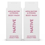 Native Body Wash with Naturally Derived Ingredients - Apple Butter and Strudel - For Women & Men, Sulfate, Paraben, & Dye Free Leaving Skin Soft and Hydrating | Fall Bundle, 18 oz - 2Pk