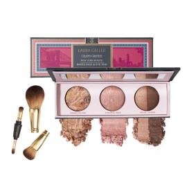 LAURA GELLER NEW YORK Holiday 2025 Gellers Greatest Kit - Baked Face & Eye Palette New York Minute + 4-in-1 Travel Makeup Brush