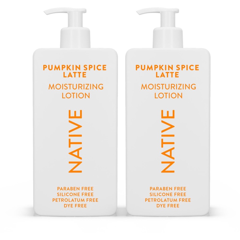 Native Body Lotion with Naturally Derived Ingredients - Pumpkin Spice Latte - Silicone, Paraben, & Dye Free Leaving Skin Soft and Hydrating | Fall Seasonal Scent Bundle, 16.5 oz - 2 Pk