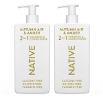 Native 2-in-1 Shampoo & Conditioner - Autumn Air & Amber - Naturally Derived Ingredients, Silicone-Free, Sulfate-Free, Paraben-Free, Strengthening Hair Care | Fall Seasonal Bundle 16.5 oz - 2 Pk