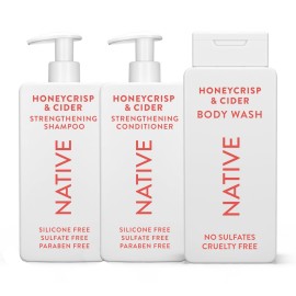 Native Shampoo & Conditioner, Body Wash - Honey Crisp & Cider - Naturally Derived Ingredients, Sulfate-Free, Paraben-Free, Strengthening Hair Care | Fall Seasonal Bundle (51 fl oz Total) - 3 Pk
