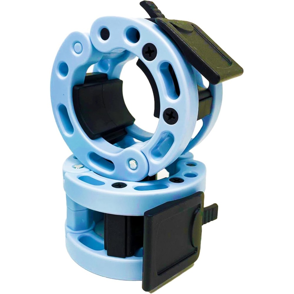 Clout Fitness Heavy Duty PRO Quick Release Pair of Locking 2 Olympic Size Barbell Clamp Collar Great for Pro Training (Artic Blue)