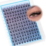 Short Lash Clusters Wispy C Curl Eyelash Clusters 16MM Individual Eyelashes Natural Cluster Eyelash Extensions Natural Looking Cluster Lashes by Geeneiya144PCS, C Curl, 16mm)