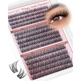 Medium Lash Clusters Short Wispy C Curl Eyelash Clusters 10-14MM Individual Eyelashes Natural Cluster Eyelash Extensions Natural Looking Cluster Lashes by Geeneiya (C Curl,10-12-14)