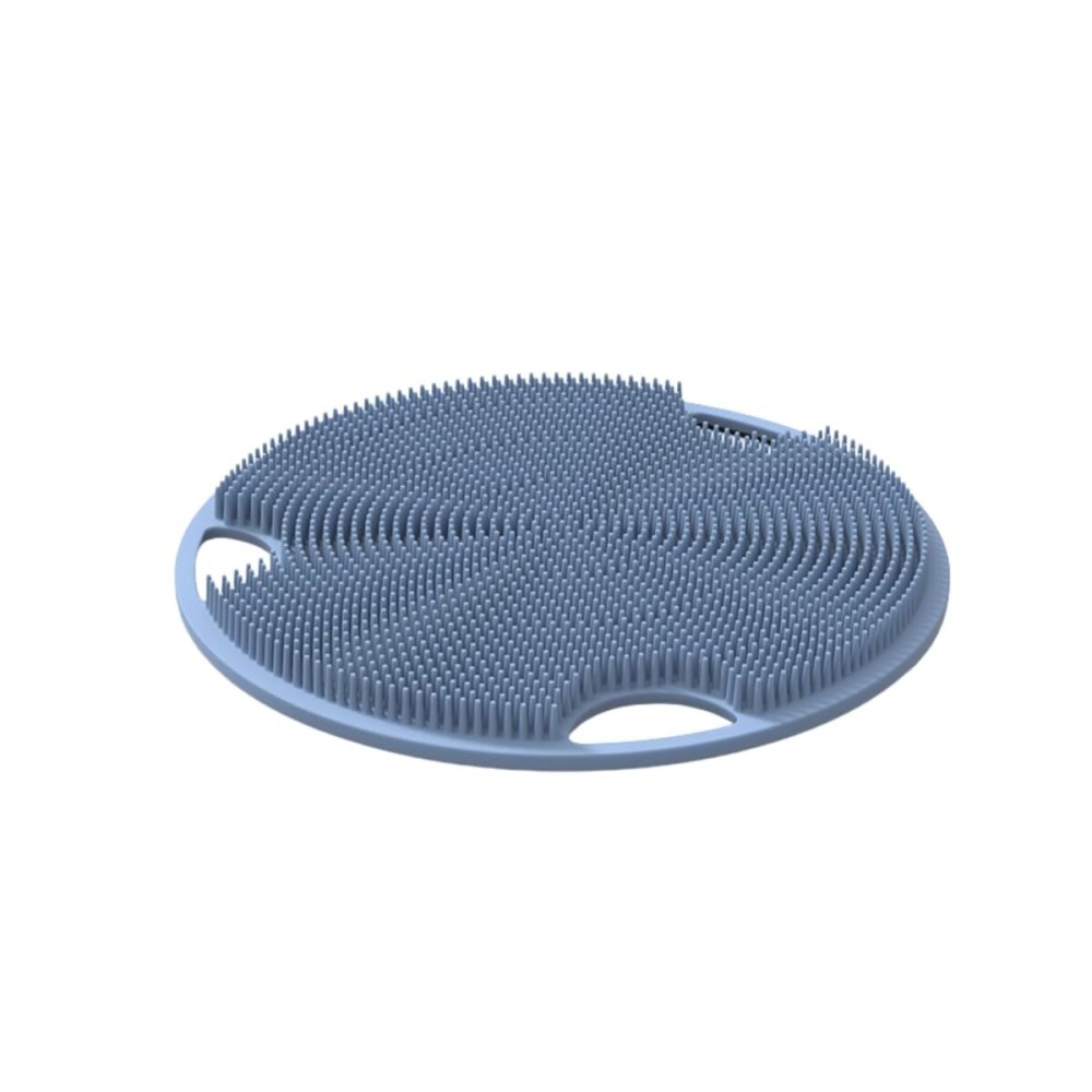 Boie USA Flat Body Scrubber - Hygienic, Exfoliating Loofah Alternative - Feels Like Silicone Scrubber Gentle on Sensitive Skin, Hypoallergenic, BPA- & Latex-Free, Made in The USA (Elemental Blue)