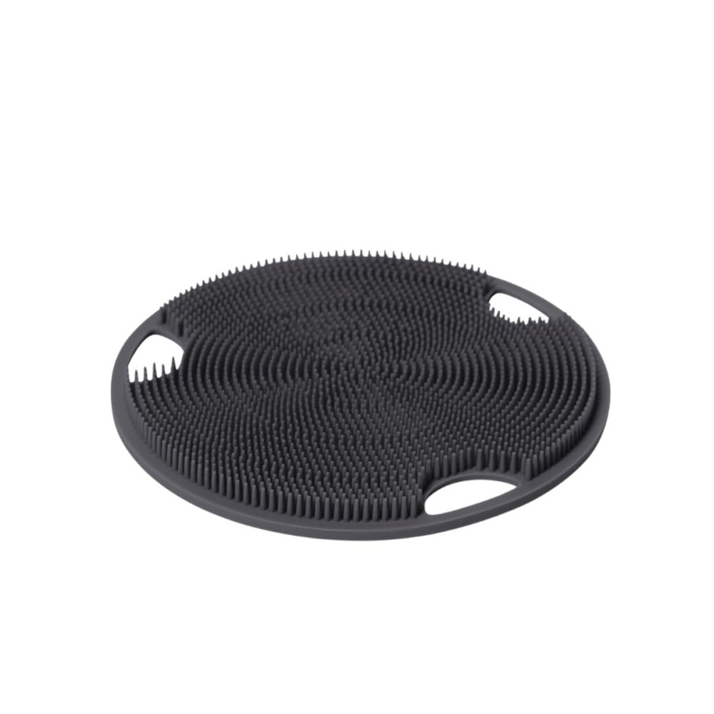 Boie USA Flat Body Scrubber - Hygienic, Exfoliating Loofah Alternative - Feels Like Silicone Scrubber Gentle on Sensitive Skin, Hypoallergenic, BPA- & Latex-Free, Made in The USA (Charcoal)