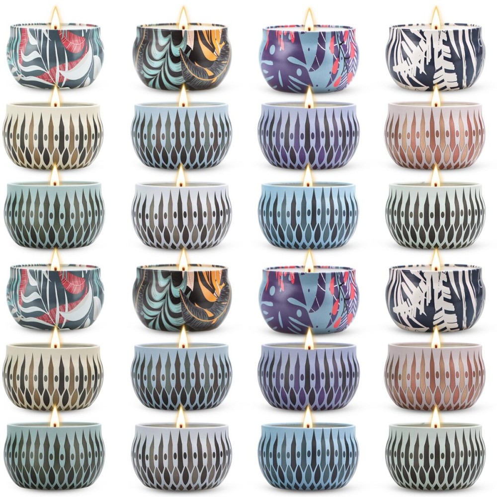 Christmas Scented Candles Gifts Set, 24 Pack Candles for Home Scented, Long Lasting Soy Wax Aromatherapy Candle Set for Women, Gifts for Christmas, Holiday