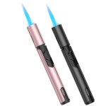 Torch Lighters Butane Lighter 2 Pack Windproof Adjustable Jet Flame Torch Lighter, Butane Refillable Gas Torch Lighter for Candles Grill BBQ Fireplaces Camping (Rose/Black)