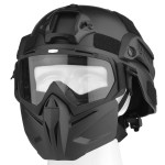 VPZenar Airsoft Helmet,Black Tactical Helmet,Paintball Full Face Mask with Detachable Anti Fog Silver Goggles,Costume Cosplay Tactical Airsoft Gear