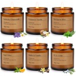 6-Pack Scented Candles for Home, 3.5 Oz Soy Wax Christmas Candles Gift Set with Lavender Chamomile & Eucalyptus Mint for Brithday Gifts Women, HomeMeditation & Spa