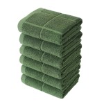Glynniss Kitchen Towels Pack of 6pcs, Cotton Dish Towels for Kitchen Drying, Kitchen Hand Towels for Washing (Dark Green, 15x25 inches - 6pcs)