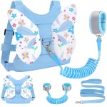 Accmor 3 in 1 Toddler Harness Safety Leashes + Anti Lost Wrist Link, Kids Harness Children Leash for Girls, Child Safety Leash Cute Baby Safety Harness Belt Strap Hold Kids Close While Walking (Blue)