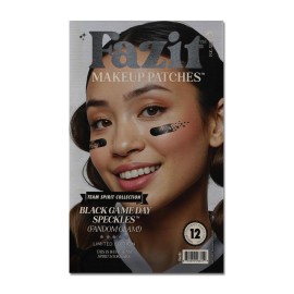Fazit Makeup Patches - Black Game Day Speckles - Glow Up Game Day Makeup for Women - Sports Face Paint Cosmetic Glitter for Face - Cute Fan Accessories