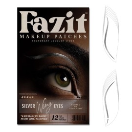 Fazit Makeup Patches - Silver Wing Eyes - Glow Up Make-Up Patches - Cute Glitter Makeup Accessories for Women - Cosmetic Glitter for Face