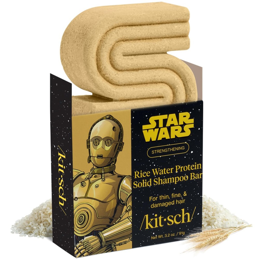 Kitsch Rice Water Protein Shampoo Bar for Hair Growth x Star Wars C-3PO Design - Strengthening Hair Shampoo for Men and Women - Paraben, Silicone & Sulfate-Free, Vegan Hair Care - 3.2 oz