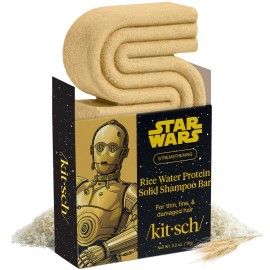 Kitsch Rice Water Protein Shampoo Bar for Hair Growth x Star Wars C-3PO Design - Strengthening Hair Shampoo for Men and Women - Paraben, Silicone & Sulfate-Free, Vegan Hair Care - 3.2 oz