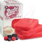 Peachy Clean Silicone Dish Sponge Scrubbers, Fresh Berry Scent, Non-Scratch, Odor-Resistant, Durable Dish Sponges for Kitchen.