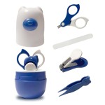 Angel Love 4-in-1 Baby Nail Care Set - Equipped with Safety Nail Clippers, Nail Files, Safety Scissors, and Safety Nose Clips Blue Zjc3
