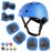 WayEee Kids Bike Helmet Set Skateboard Knee Pads, Helmet Pad Set Protective Gear Set Adjustable for Girls Kids 3-14 Helmet Elbow Pads Wrist Guards for Sport Cycling Bike Roller Skating Scooter, Blue