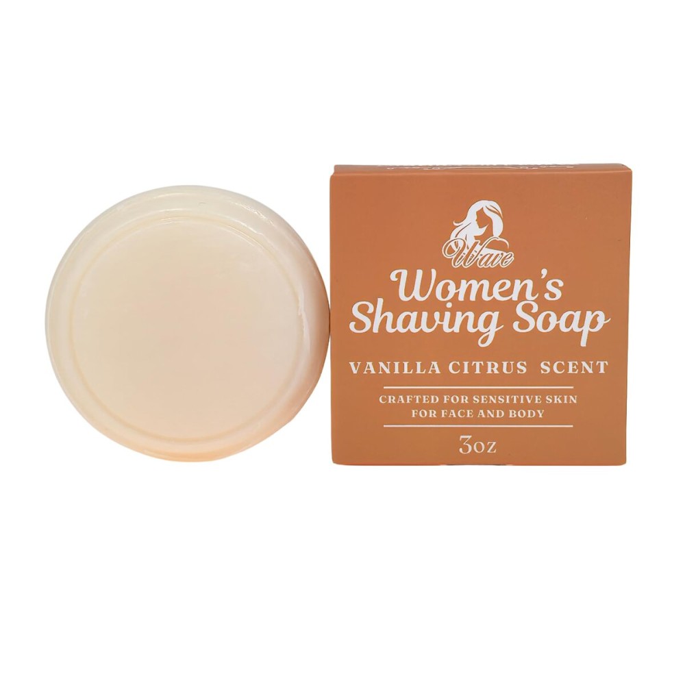 Vanilla Citrus Shaving Soap for Women - Shea Butter Infused Moisturizing Bar for Sensitive Skin - Long-Lasting, Smooth Shave for Legs, Underarms & Bikini Area