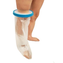 Waterproof Leg Cast Cover for Showering, Reusable Adult Short Leg Cast Protector, Cast Covers for Shower Leg, Cast Bag for Shower, Cast Cover for Showering Foot(Upgraded Waterproof Ring)