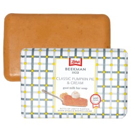 Beekman 1802 Goat Milk Body Soap Bar, Classic Pumpkin Pie 9 oz Bar - Nourishes, Moisturizes & Hydrates - 100% Vegetable Soap with Lactic Acid - Good for Sensitive Skin - Cruelty Free