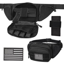 Vdones Tactical Fanny Pack CCW Bag Tactical Waist Pack with Secure Holster MOLLE System, Durable EDC Bag for Hunting Fishing Hiking