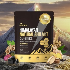 VivoNu Shilajit for Men & Women Gummies | 4000mg High Potency 10-in-1 Formula with Pure Himalayan Shilajit, Ashwagandha, and 75% Fulvic Acid | Sugar-Free Vegan, 85+ Trace Minerals
