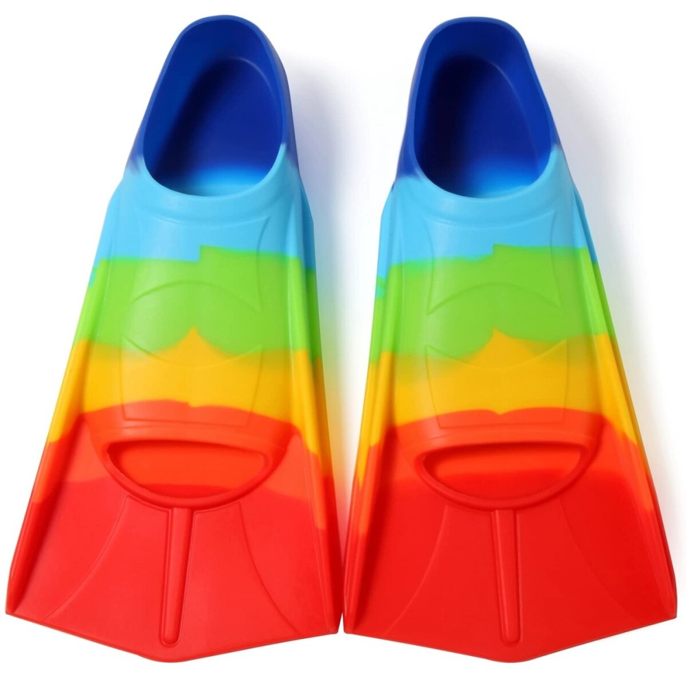 Foyinbet Kids Swim Fins,Short Kids Fins Youth Swimming Flippers for Lap Swimming Training for Children Girls Boys Beginners 2XS
