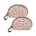 AmBealla 2PCS Travel Makeup Bag Cosmetic Toiletry Organizer,Portable Storage Bags for Cosmetics,Keys,Mobile Phones,Money,Girls,Women-Pink