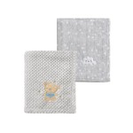 CREVENT 2Pcs 30\'\'X40\'\' Cute Cozy Fluffy Warm Baby Blankets for Infants Toddlers\' Bedding Crib Cot Stroller - Grey Cloud + Baby Bear