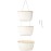 TeoKJ Over the Door Hanging Basket, 3-Tier Woven Cotton Wall-Mounted Storage Organizer Bag Decorative Hanging Nursery Baskets, White & Light Brown