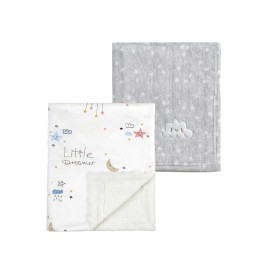CREVENT 2Pcs 30\'\'X40\'\' Cute Cozy Fluffy Warm Baby Blankets for Infants Toddlers\' Bedding Crib Cot Stroller - Grey Cloud + Dream