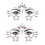 Mermaid Face Gems Stick Jewels for Women Cosplay Mermaid Halloween Club Eye Face Gems Stickers on Rave Party Gift for Kids Eye Face Jewels Temporary Tattoos Festival (Stars)