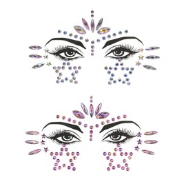 Mermaid Face Gems Stick Jewels for Women Cosplay Mermaid Halloween Club Eye Face Gems Stickers on Rave Party Gift for Kids Eye Face Jewels Temporary Tattoos Festival (Stars)