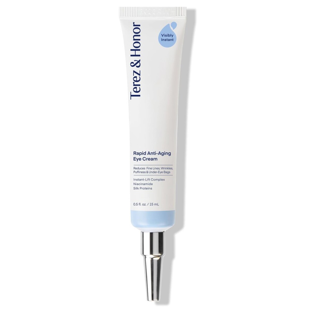TEREZ & HONOR Rapid Anti-Aging Eye Cream - Instant Eye Tightener & Lifting Serum for Under Eye Bags, Puffiness, Dark Circles, Fine Lines & Wrinkle Reduction - Niacinamide + Peptides - Made in USA