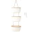 TeoKJ 3-Tier Wall hanging Storage Bags, Over the Door Organizer, Decorative Cotton Rope Hanging Baskets, White & Dark Brown