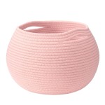 Goodpick Baby Basket for Nursery, Woven Basket for Home Dcor, Gift Baskets Empty for Baby Shower Diaper Caddy, Decorative Toy Storage Basket, Pink, 10D x 8.3H