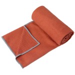 Eunzel Yoga Towel,Hot Yoga Mat Towel with Grip Dots Sweat Absorbent Non-Slip for Hot Yoga, Pilates and Workout 24 x72, Sedona Red