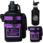 Iron Infidel Battle Bottle - Half Gallon Water Bottle Insulated, 64 oz Tactical Stainless Steel Water Jug with Handle - Gym Water Bottle with Rugged Sleeve for Storage (Twilight 2 Liter)