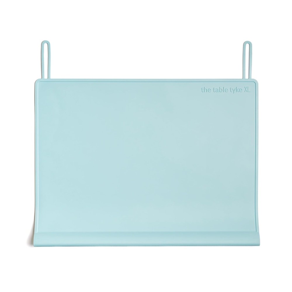 The Table Tyke Table Tyke Placemat XL Silicone Baby Placemat with Teething Edge Bumper - Waterproof Toddler Table Mat for Eating, BPA Free, Dishwasher Safe (Sky Blue)