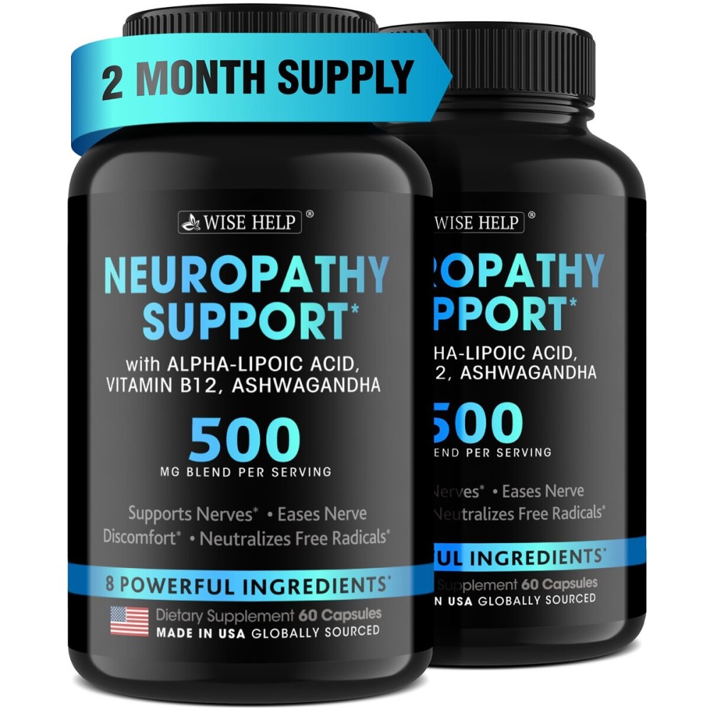Neuropathy Support Natural Nerve Discomfort Relief - Made in USA - Nerve Antioxidant for Trigeminal Neuralgia, Diabetic & Peripheral Neuropathy - Hands, Neck, Feet & Toes Treatment Formula - Pack of 2